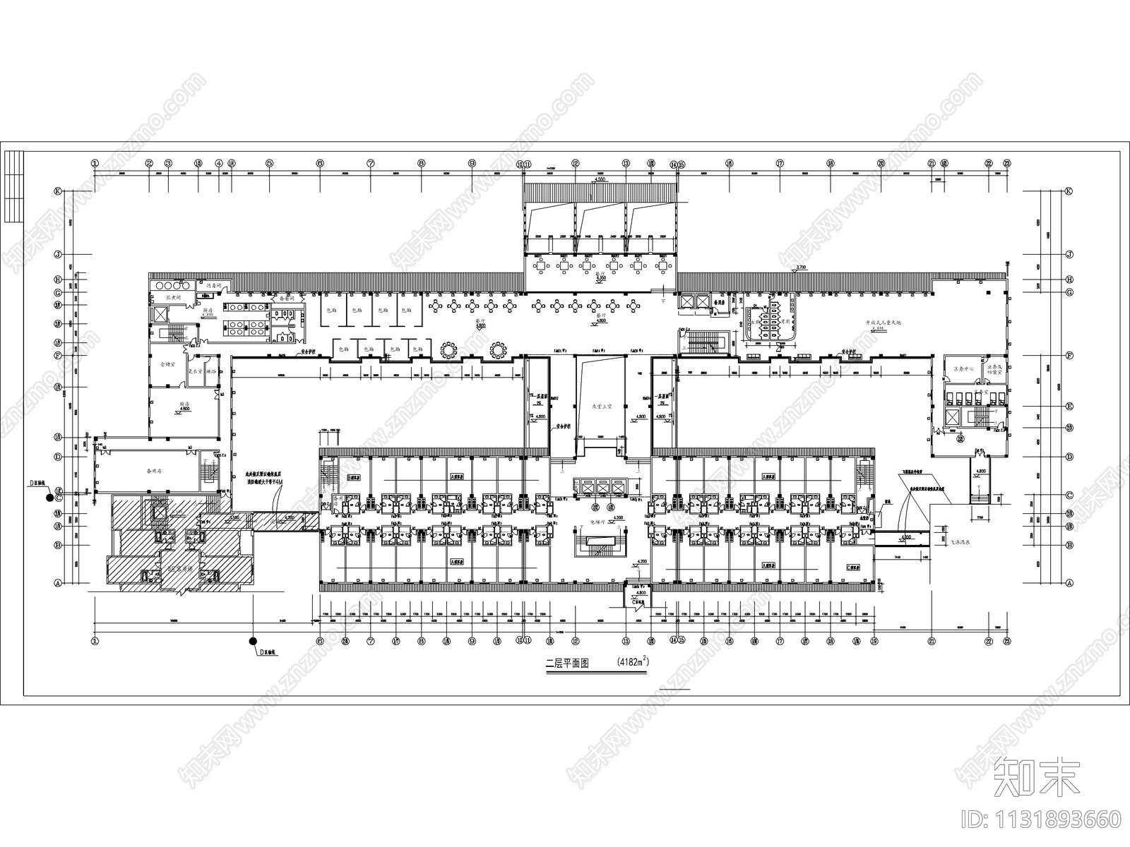 宾馆设计建筑设计cad施工图下载【ID:1131893660】