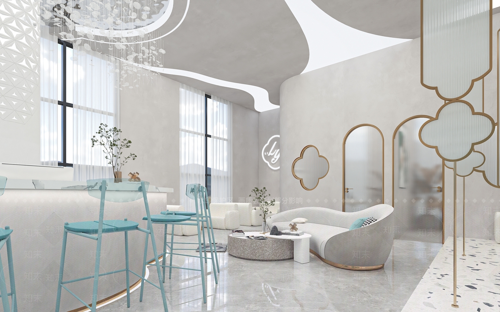 现代轻奢医美大厅3D模型下载【ID:1131894245】_知末3d模型网