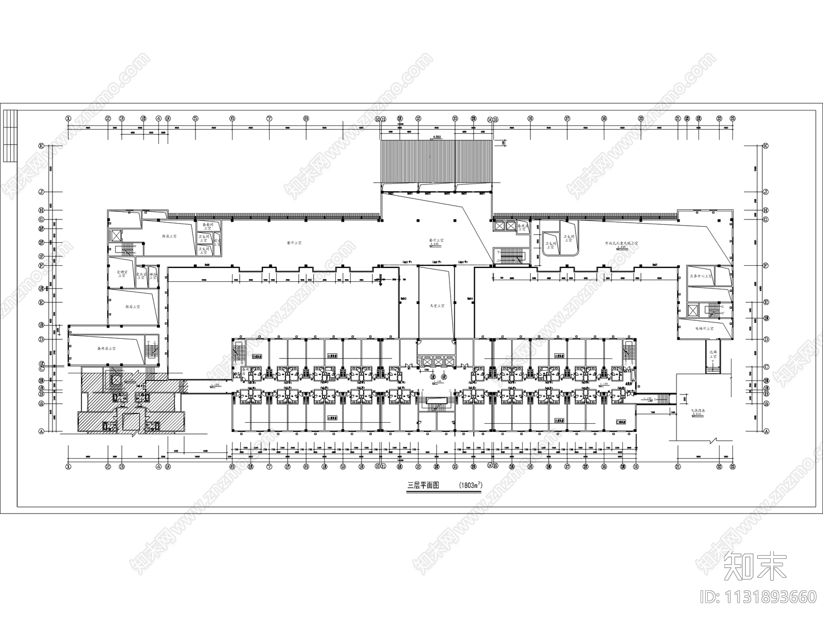 宾馆设计建筑设计cad施工图下载【ID:1131893660】