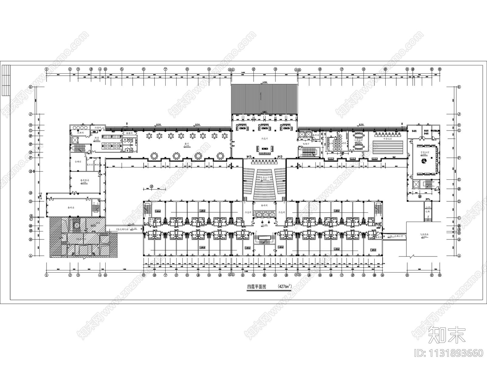 宾馆设计建筑设计cad施工图下载【ID:1131893660】