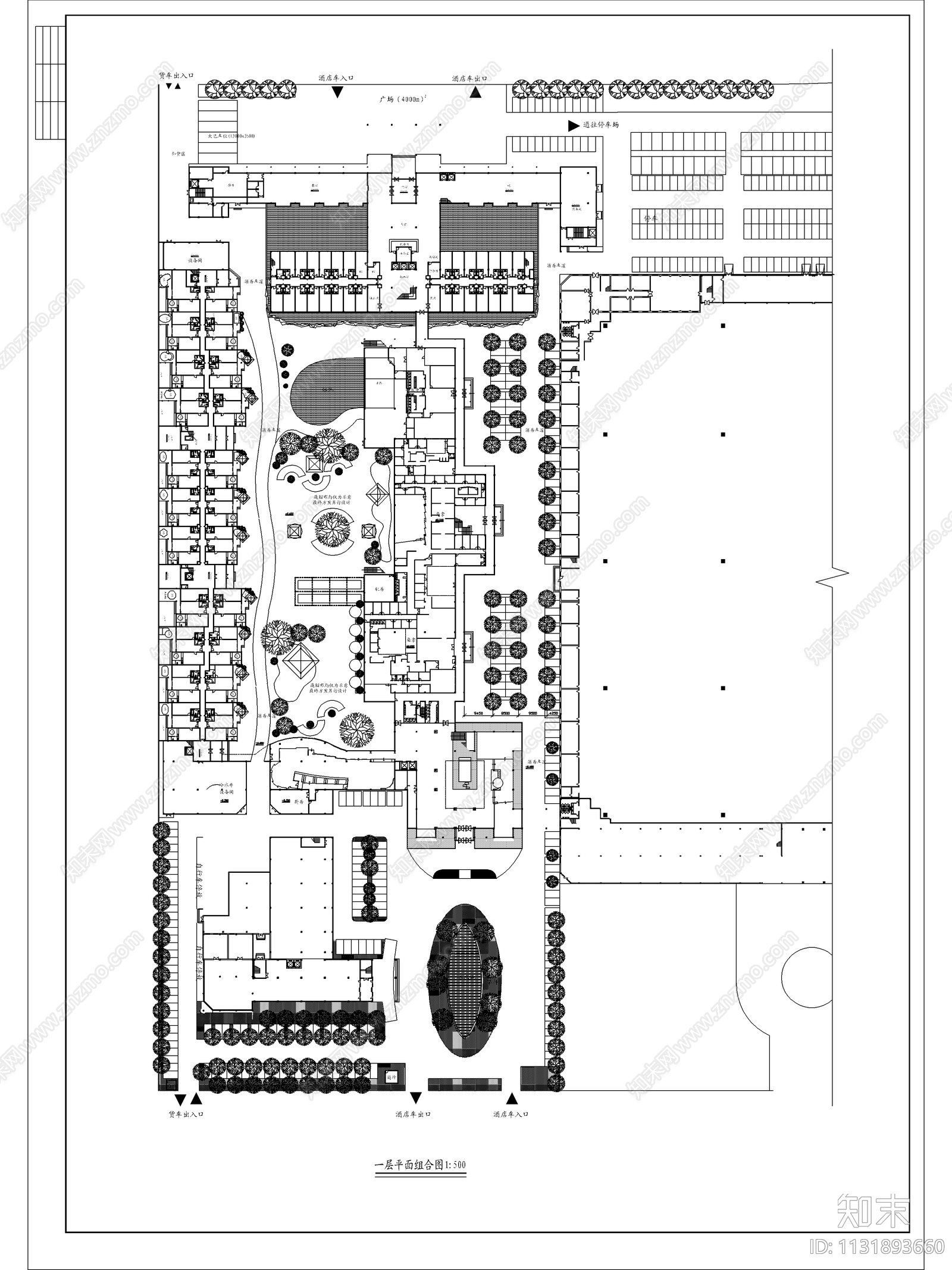 宾馆设计建筑设计cad施工图下载【ID:1131893660】