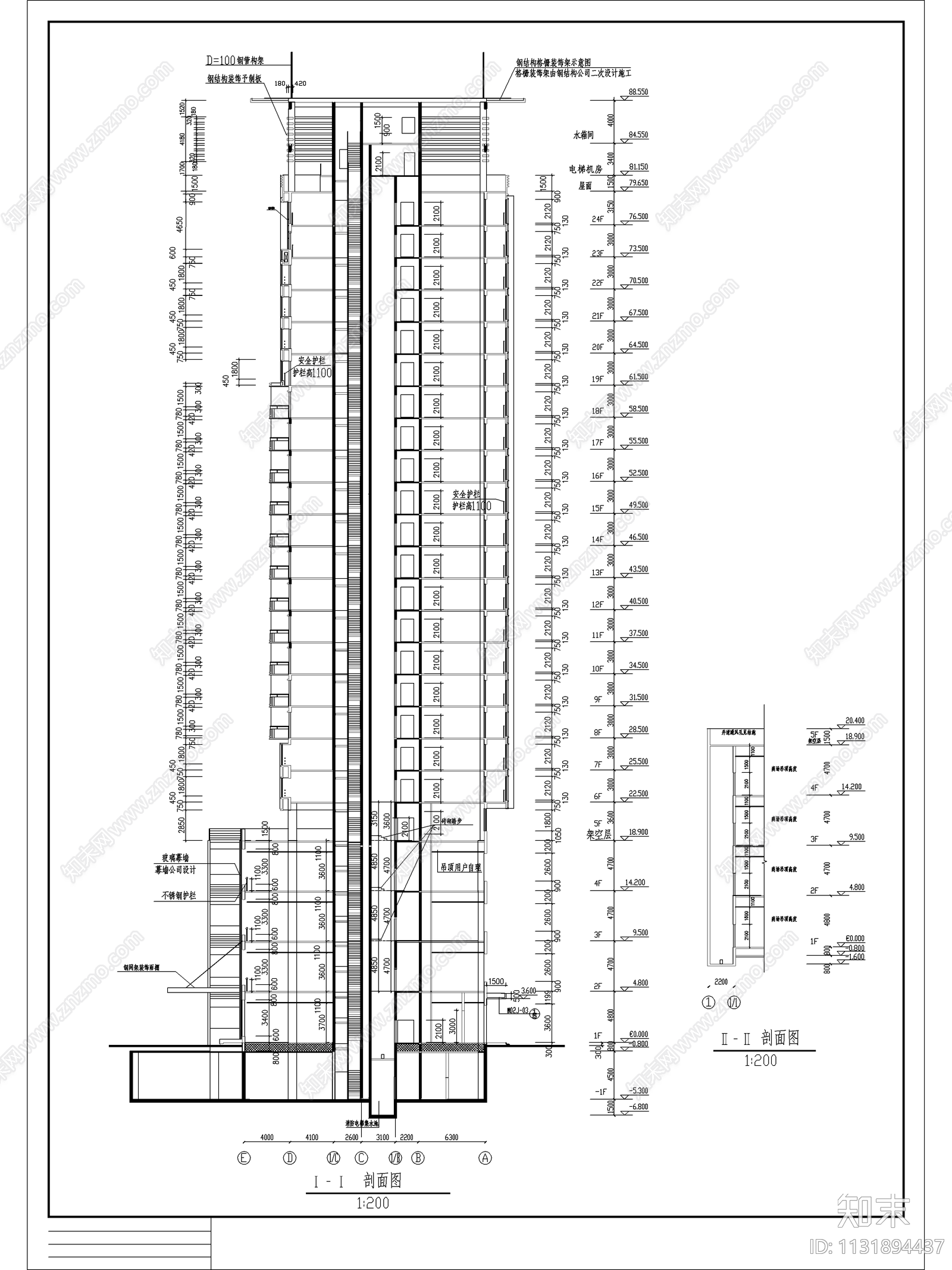 陈家庄商住楼建筑设计cad施工图下载【ID:1131894437】