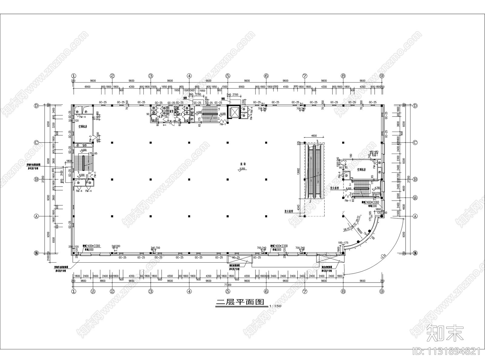 大连购物中心建施图cad施工图下载【ID:1131894821】