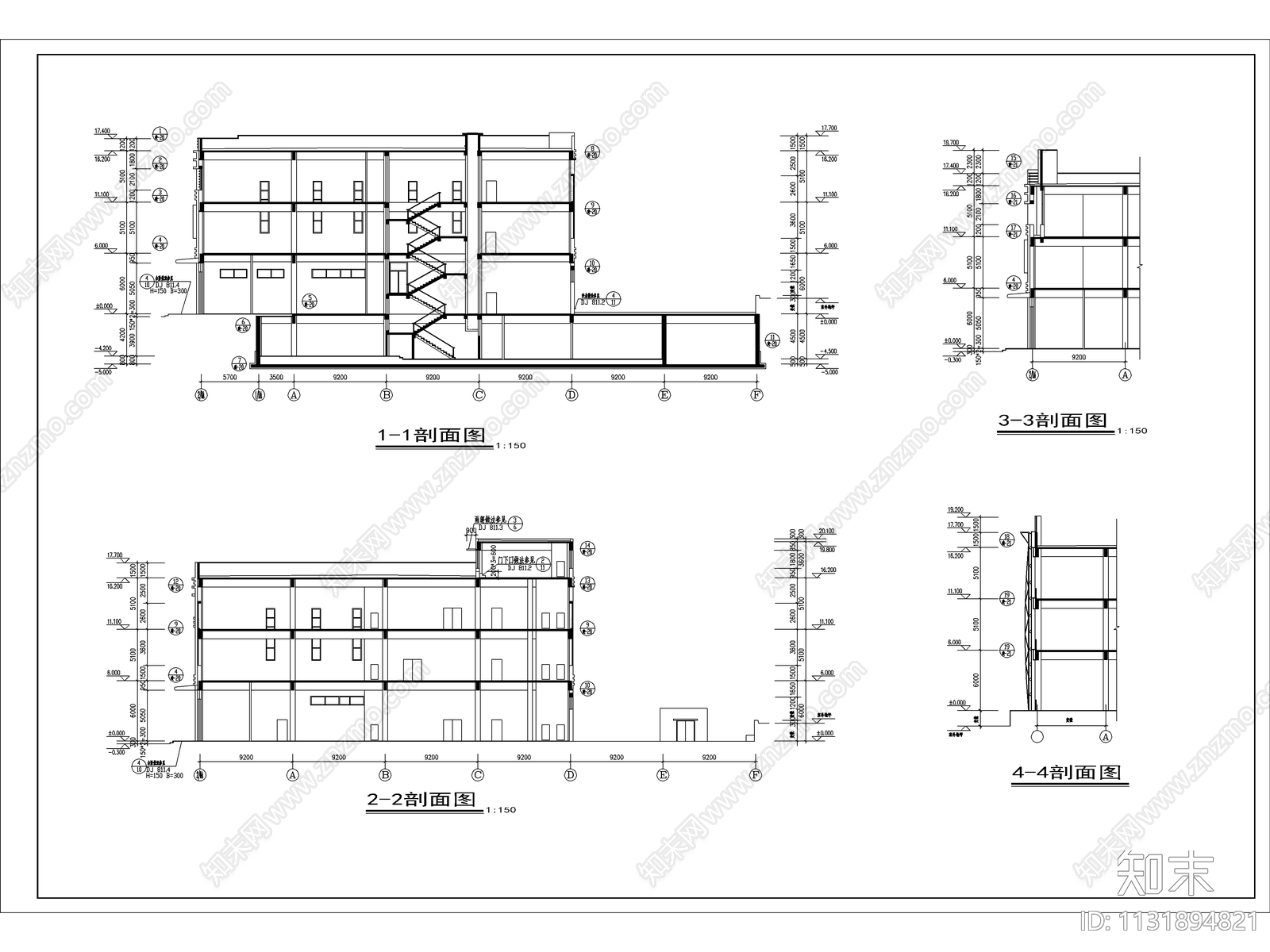 大连购物中心建施图cad施工图下载【ID:1131894821】