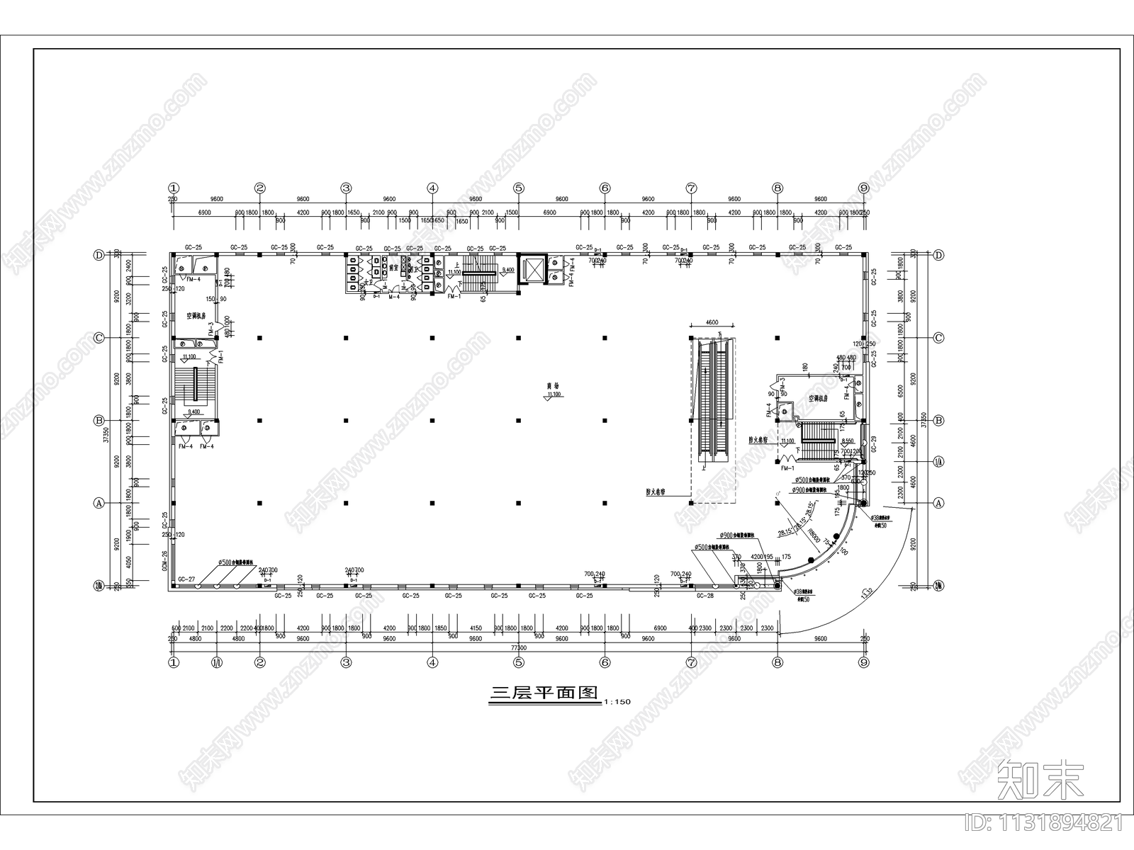 大连购物中心建施图cad施工图下载【ID:1131894821】