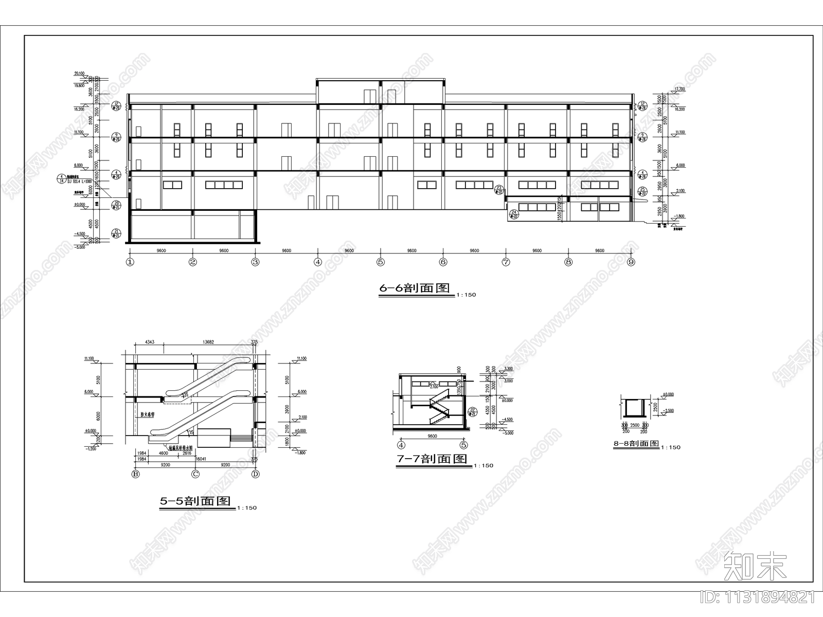 大连购物中心建施图cad施工图下载【ID:1131894821】