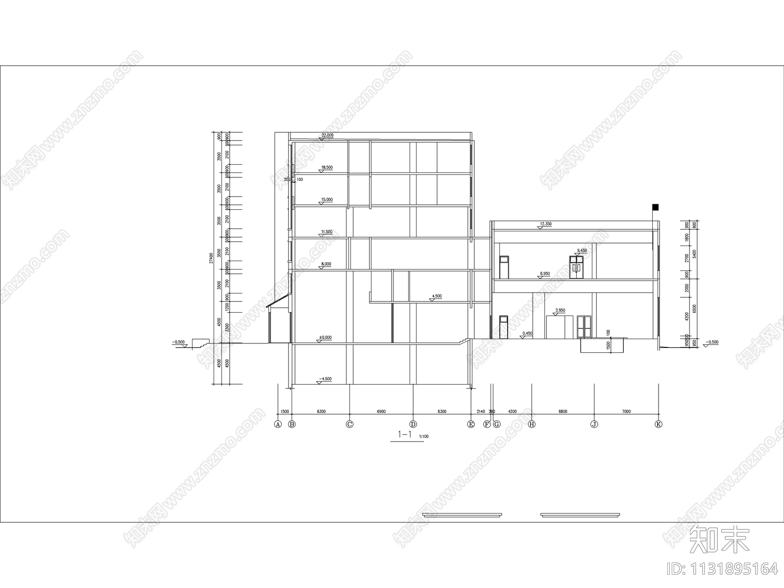 宾馆建筑设计cad施工图下载【ID:1131895164】