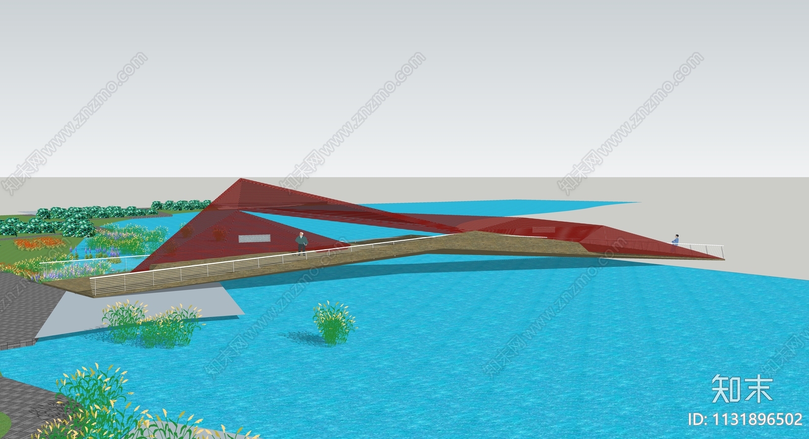 现代景观桥SU模型下载【ID:1131896502】