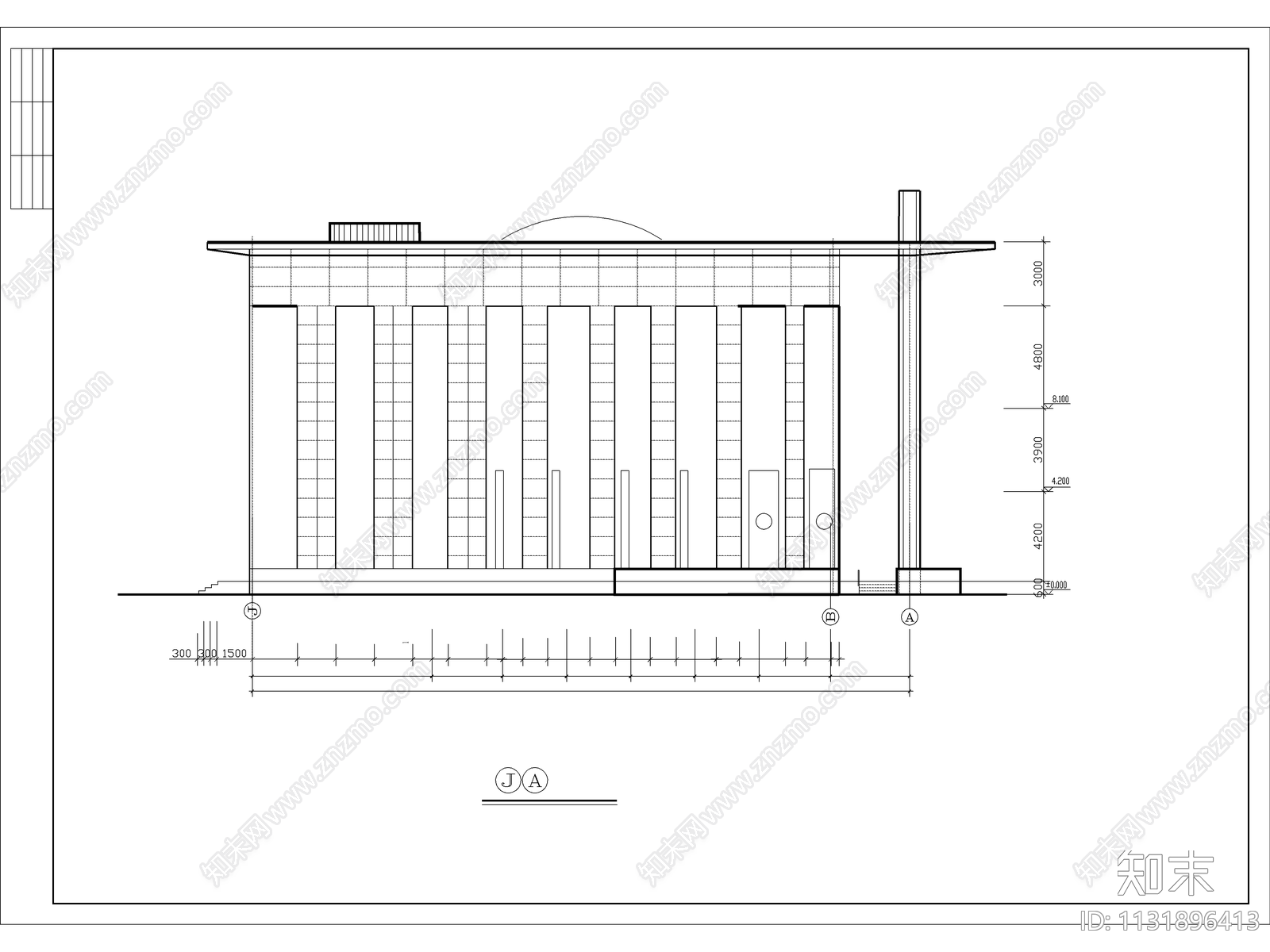 城建图书馆建筑cad施工图下载【ID:1131896413】