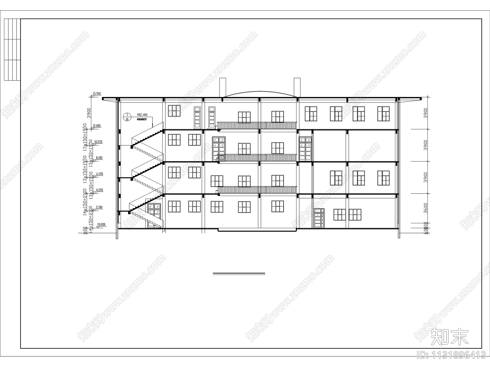 城建图书馆建筑cad施工图下载【ID:1131896413】