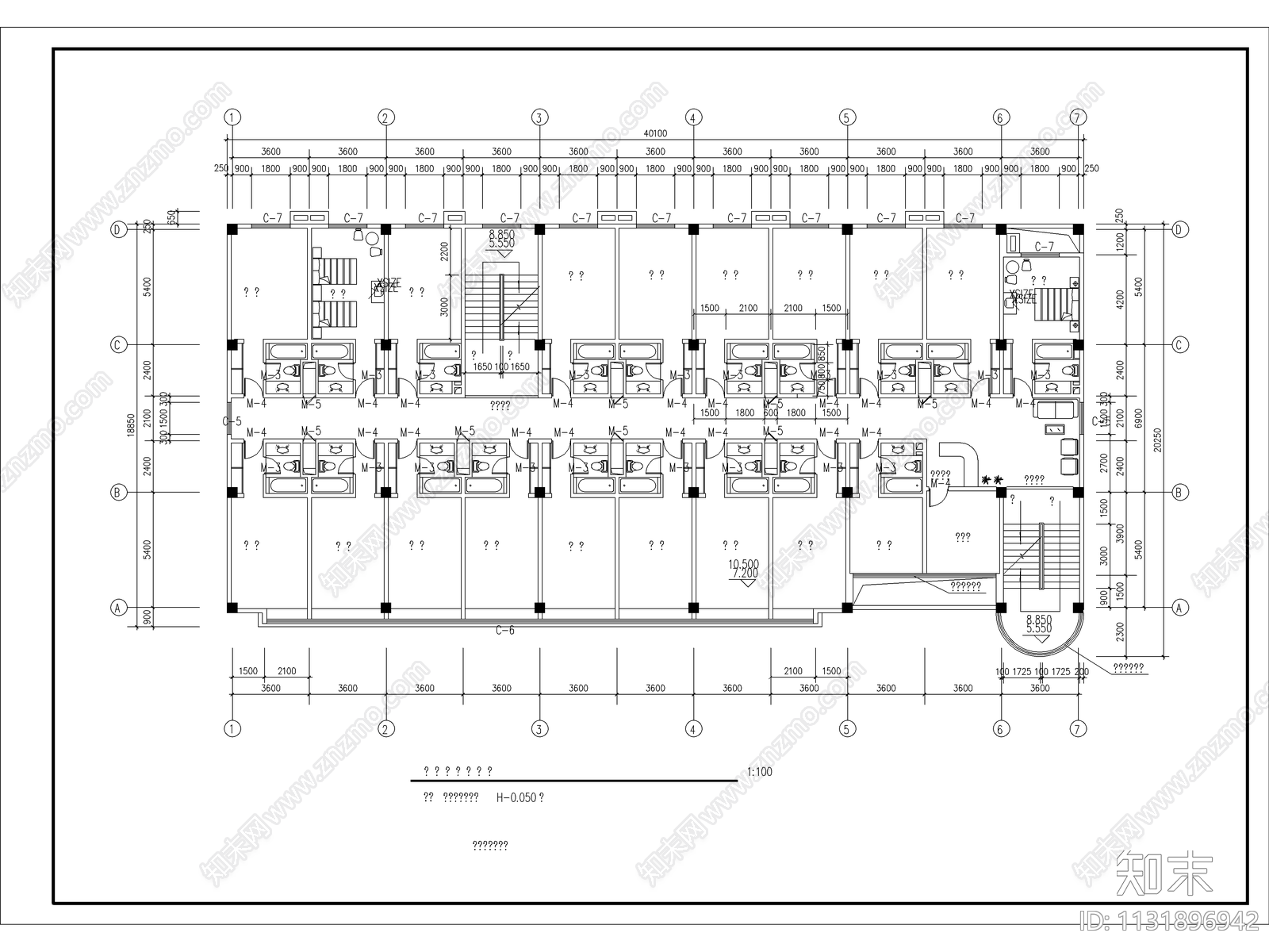 宾馆建筑cad施工图下载【ID:1131896942】