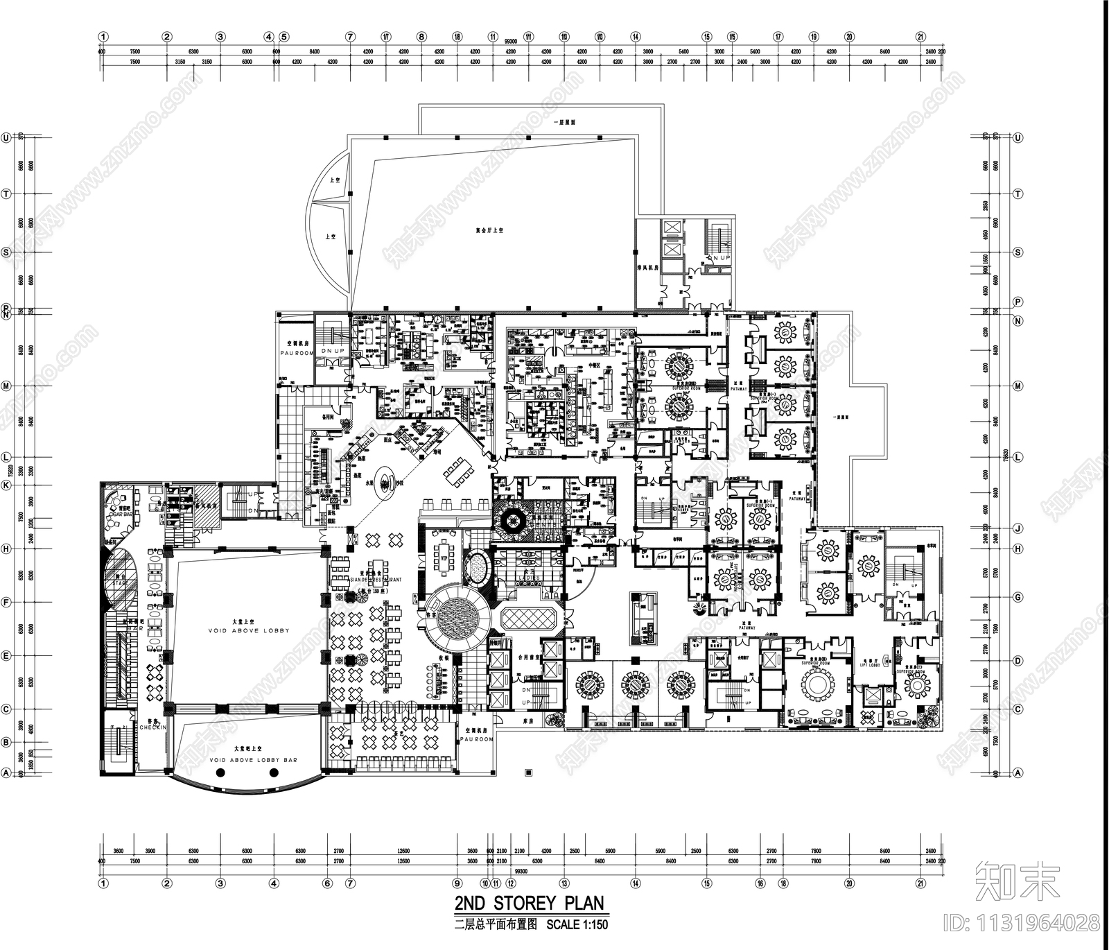 5000㎡自助餐厅cad施工图下载【ID:1131964028】