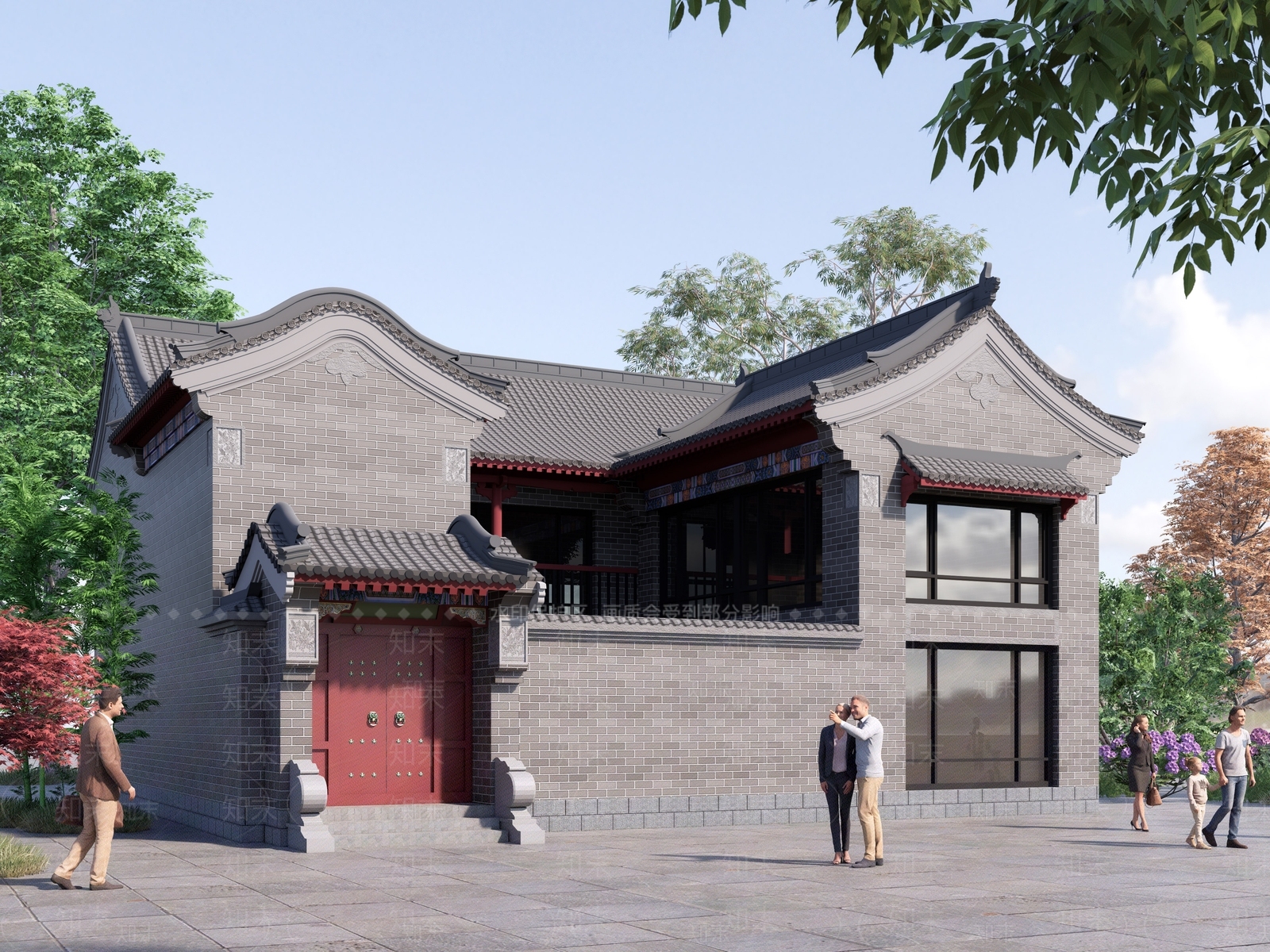 中式四合院SU模型下载【ID:1131901456】