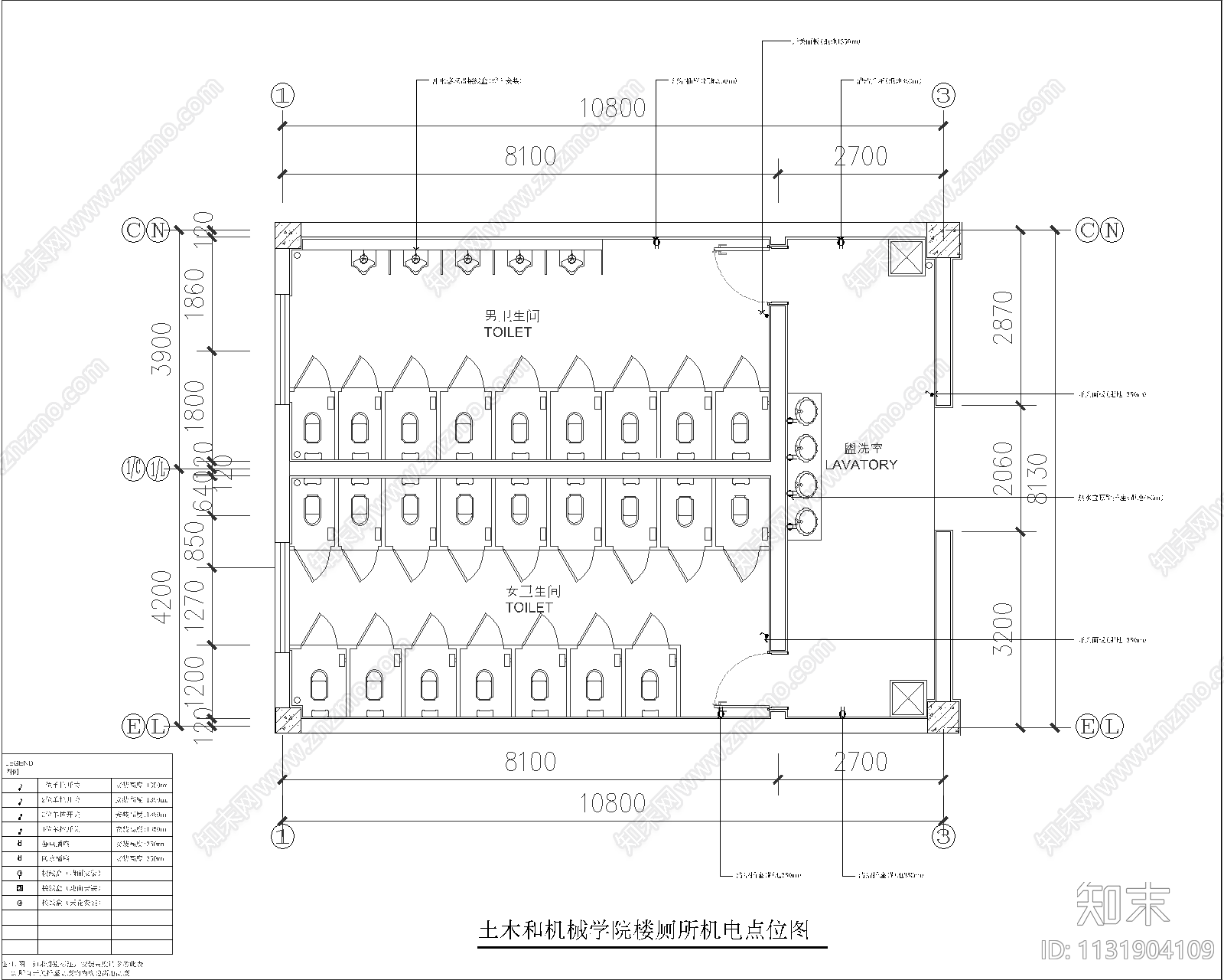 卫生间装修cad施工图下载【ID:1131904109】