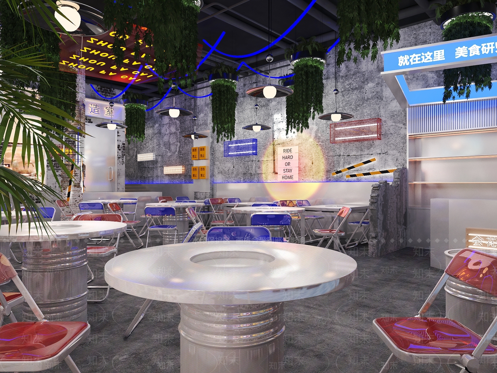 工业风现代火锅店3D模型下载【ID:1131938200】
