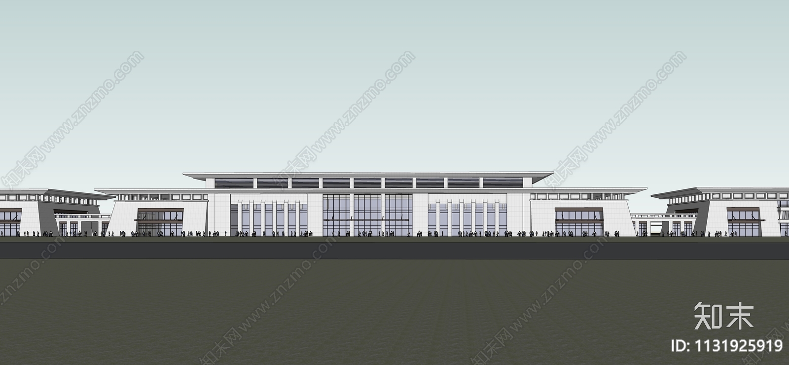 现代火车站SU模型下载【ID:1131925919】
