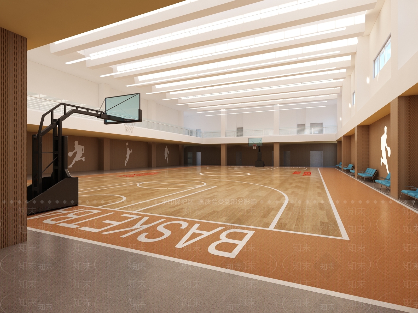 现代篮球场3D模型下载【ID:1131941435】