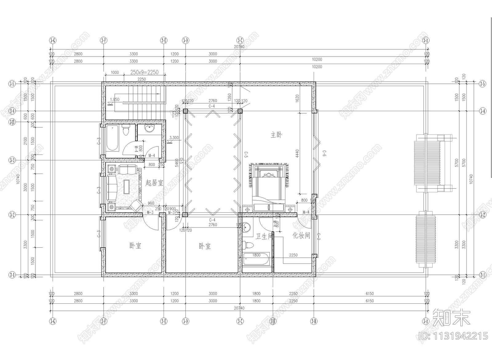 北方四合院别墅建筑cad施工图下载【ID:1131942215】