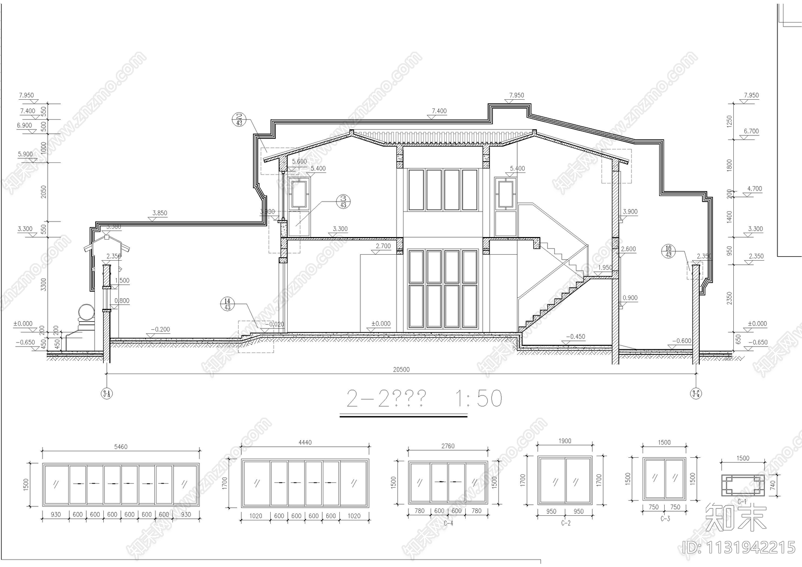 北方四合院别墅建筑cad施工图下载【ID:1131942215】