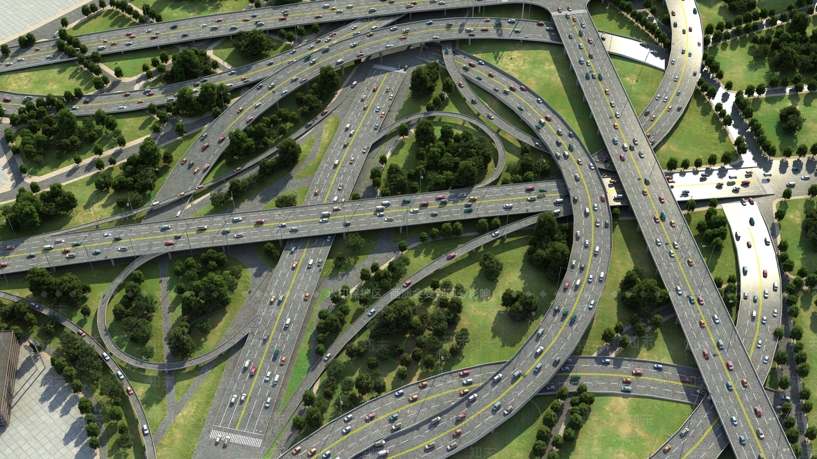 现代高速公路SU模型下载【ID:1131943564】