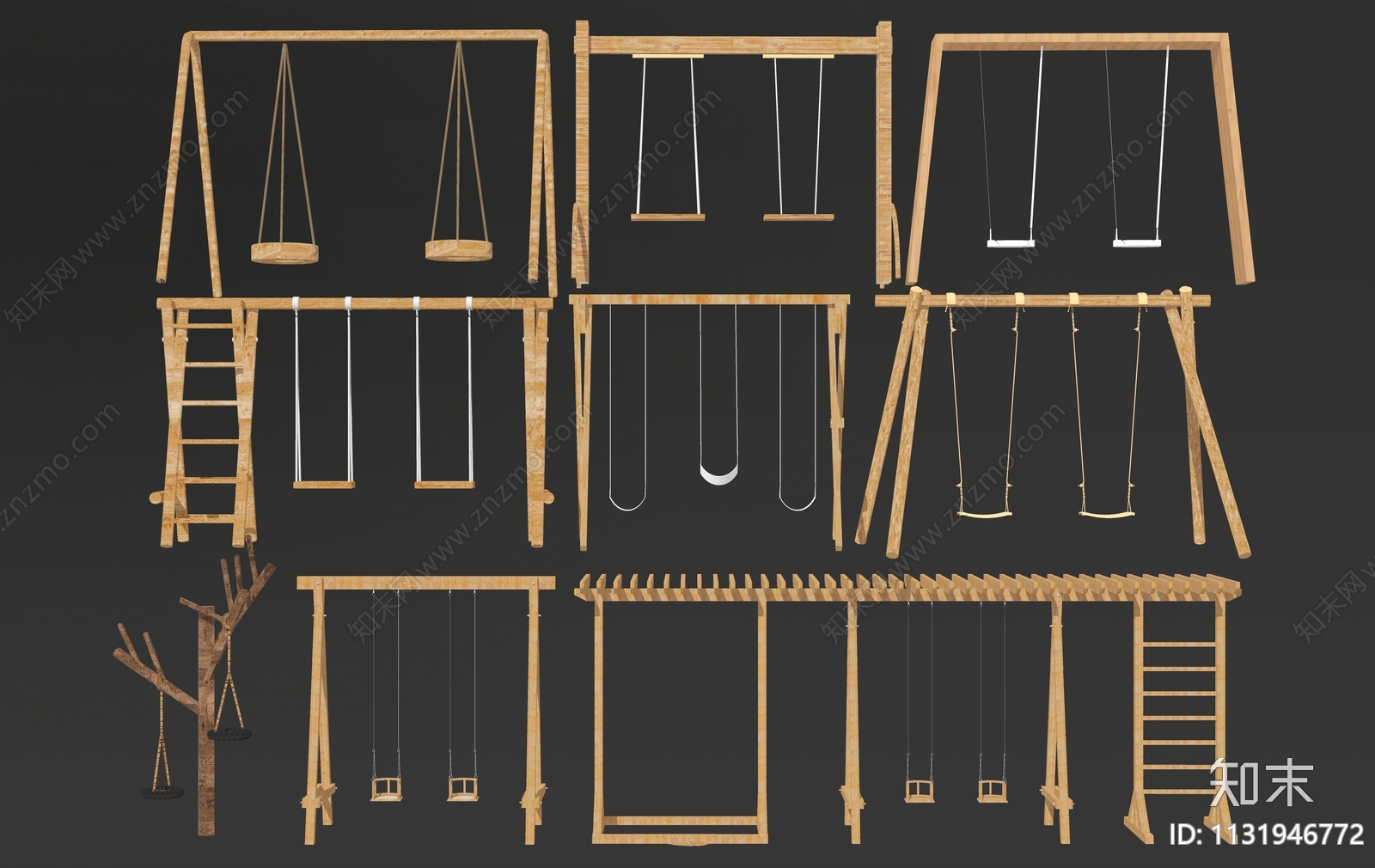 现代户外秋千SU模型下载【ID:1131946772】