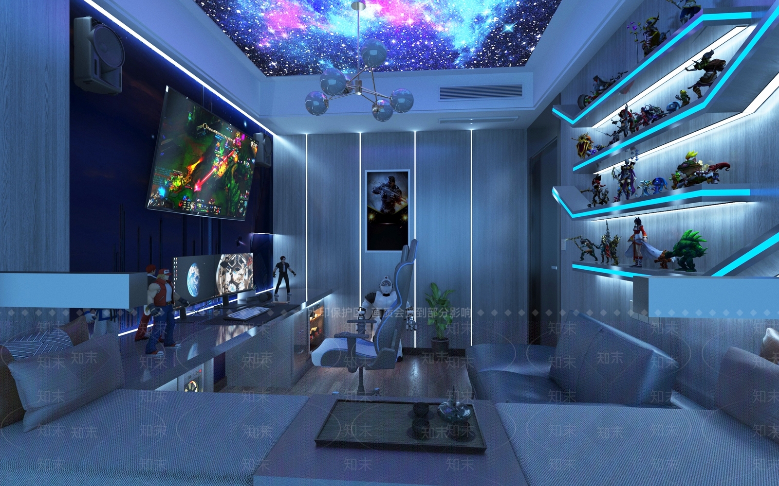 现代电竞房3D模型下载【ID:1131948471】