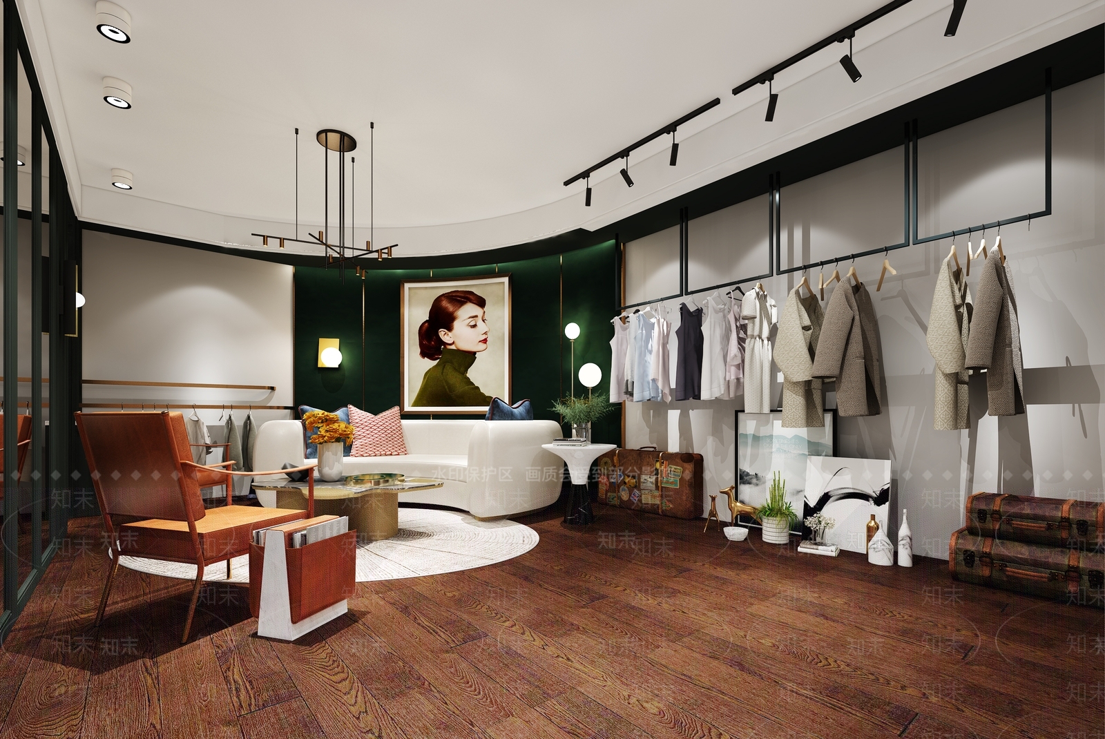 现代服装鞋店3D模型下载【ID:1131950579】