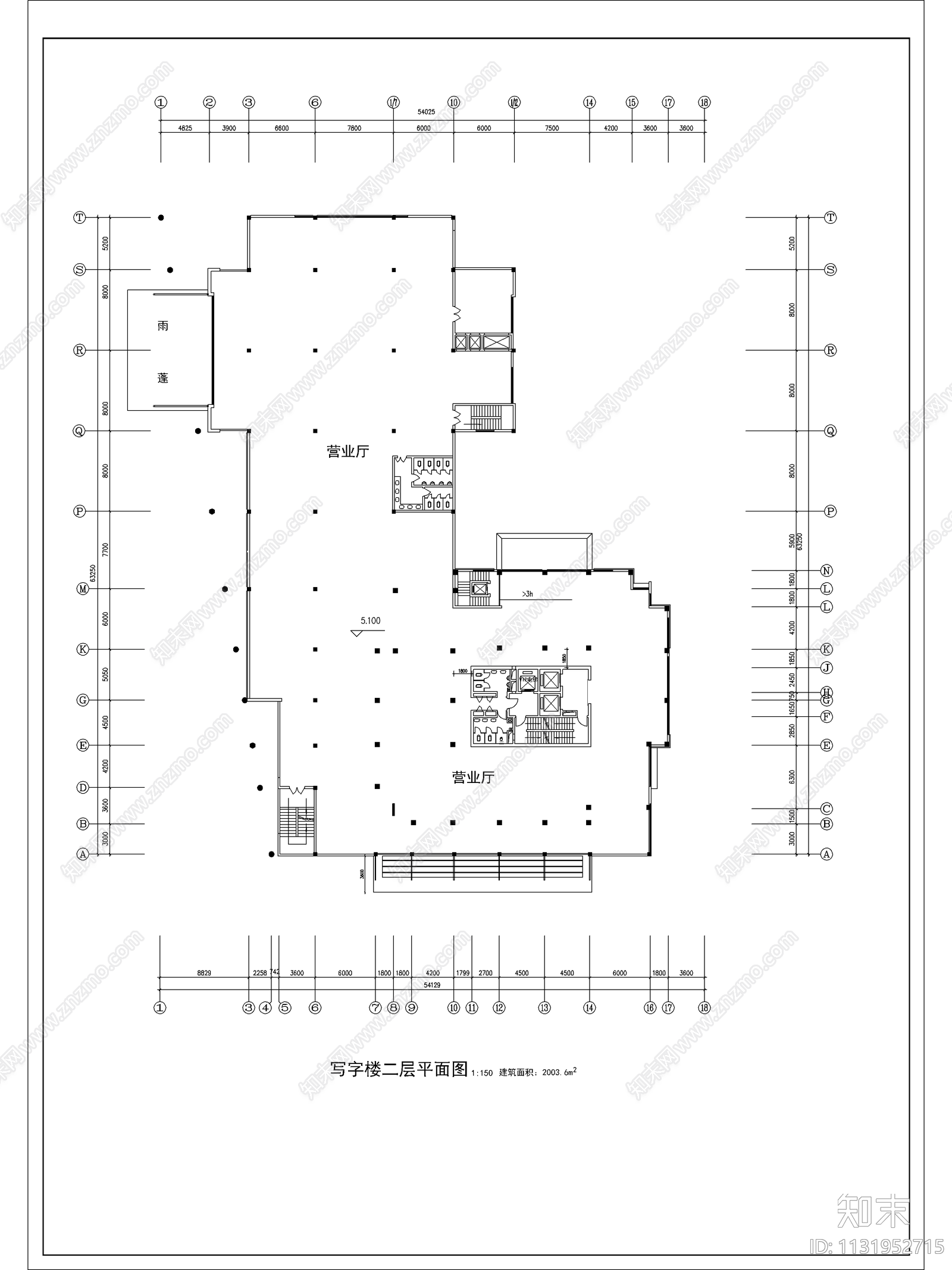 高层写字楼建筑施工图下载【ID:1131952715】