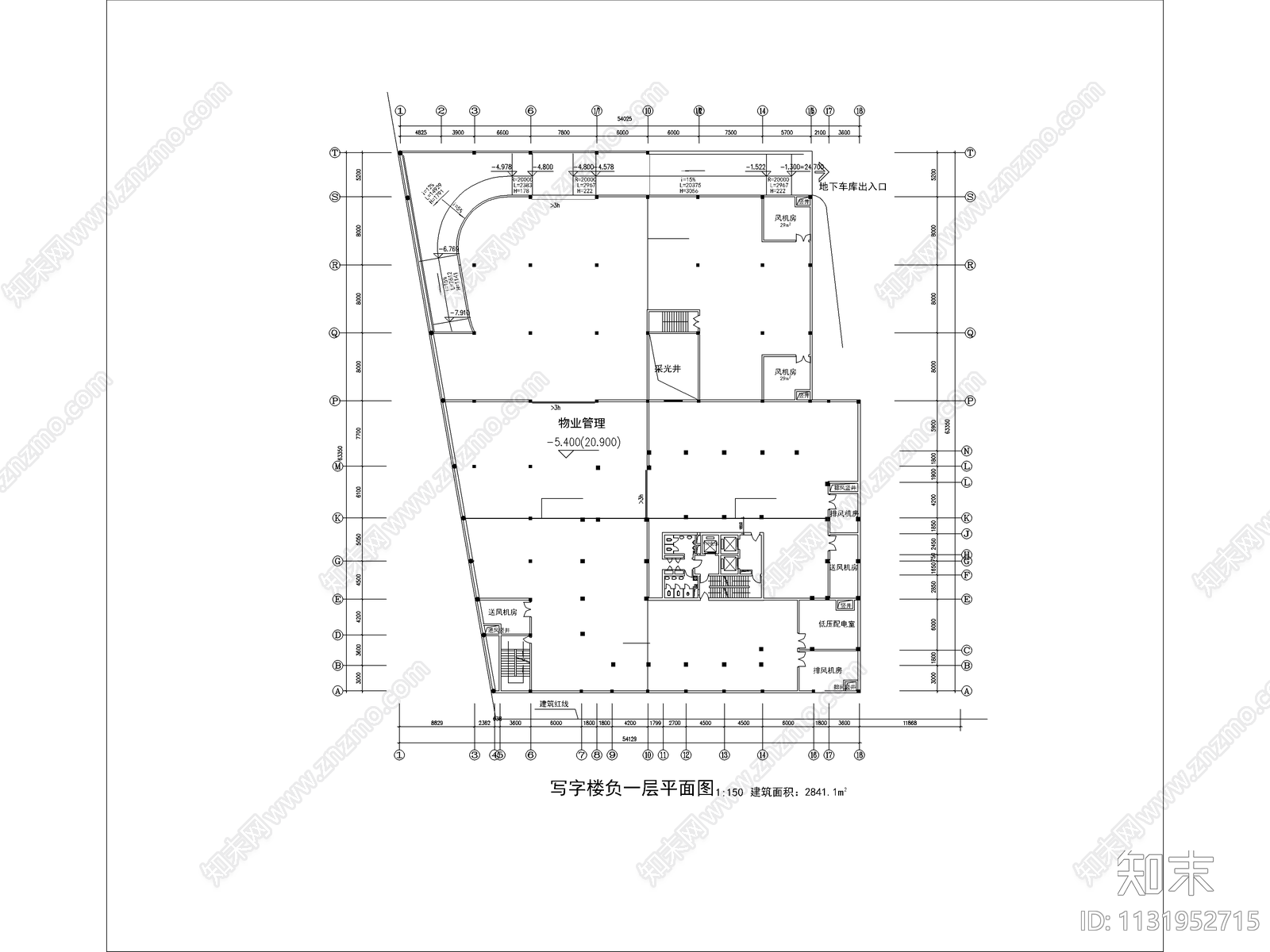 高层写字楼建筑施工图下载【ID:1131952715】