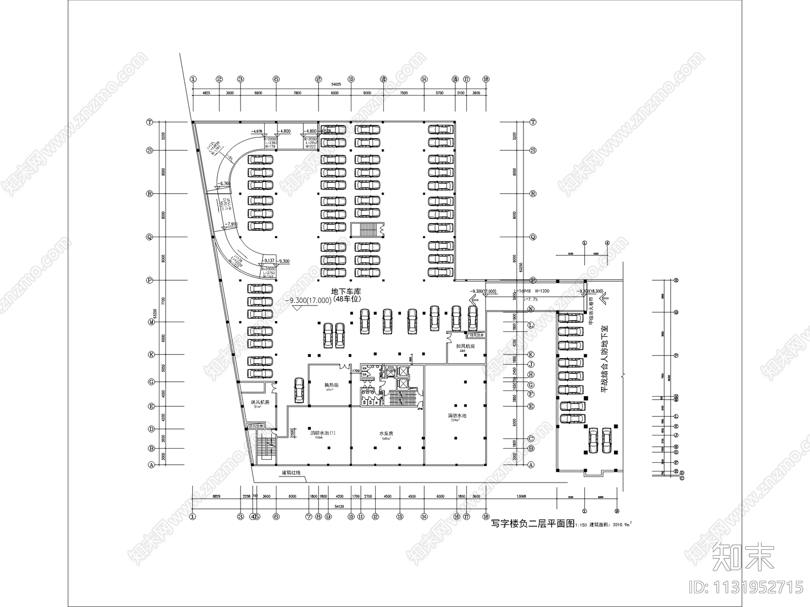 高层写字楼建筑施工图下载【ID:1131952715】