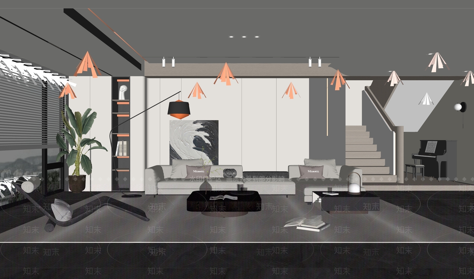 Minott现代客厅SU模型下载【ID:1131954883】