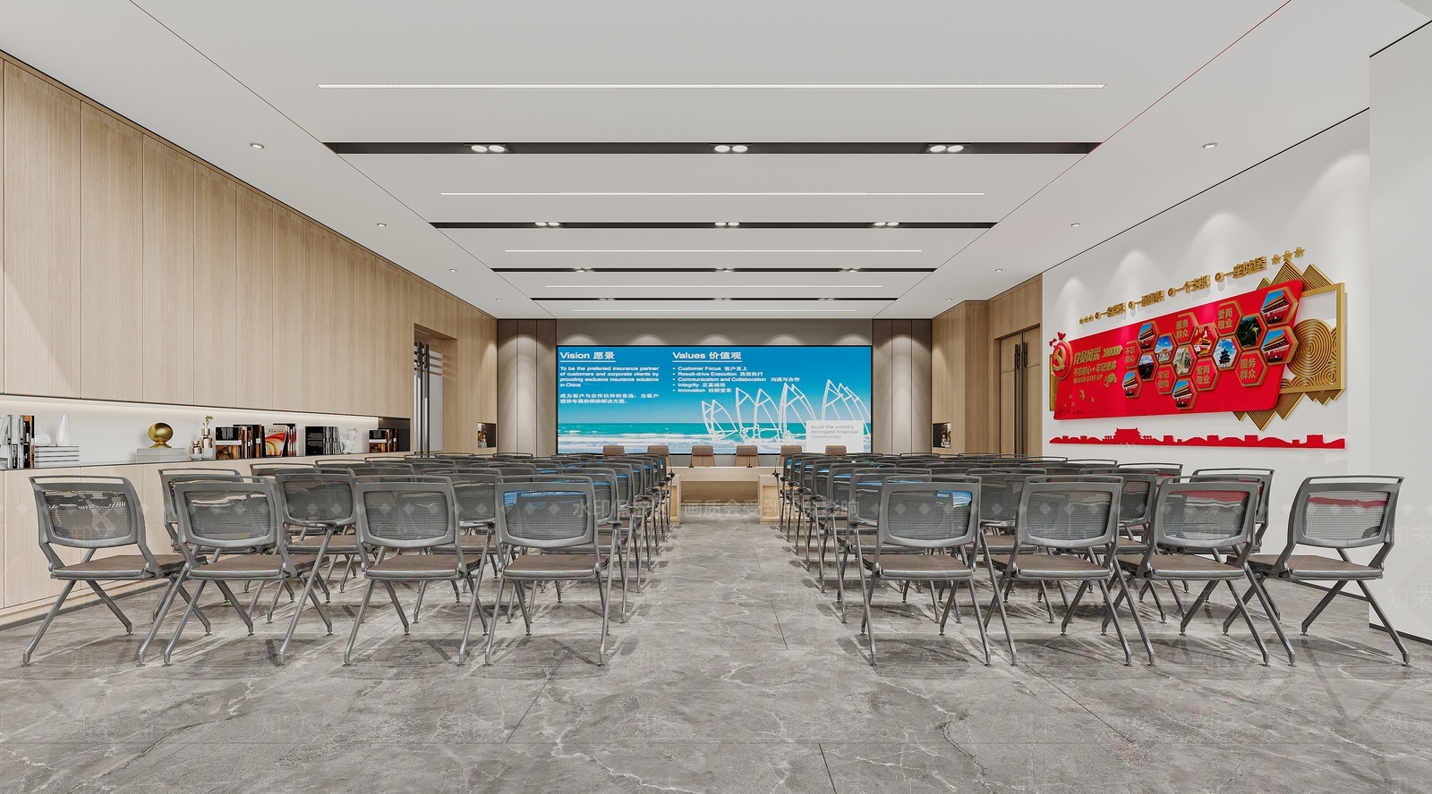 现代党建会议室3D模型下载【ID:1131956595】