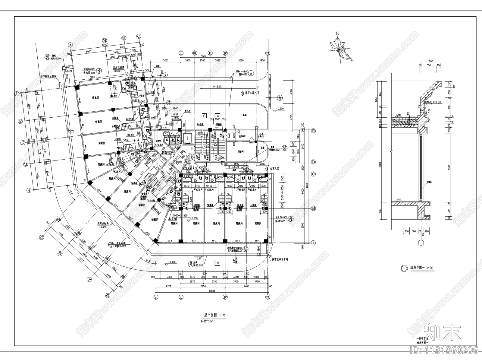 高层商住楼建筑cad施工图下载【ID:1131960206】