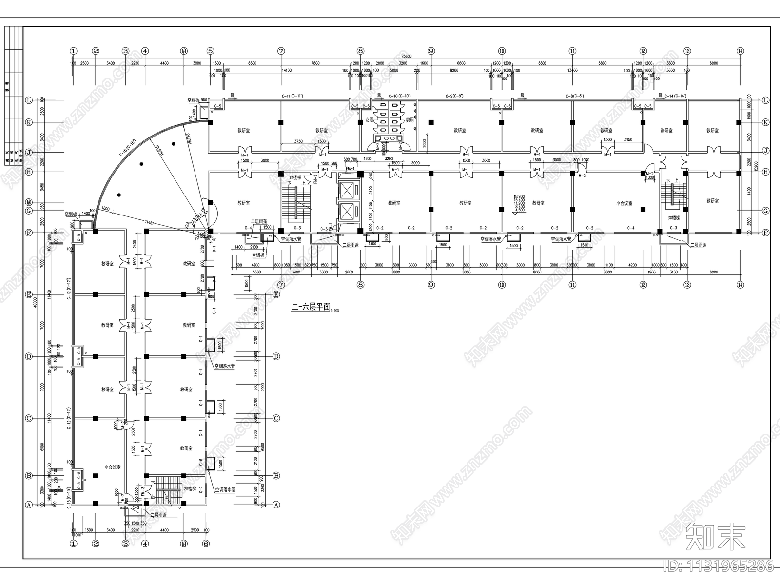 底商住宅楼建筑cad施工图下载【ID:1131965286】