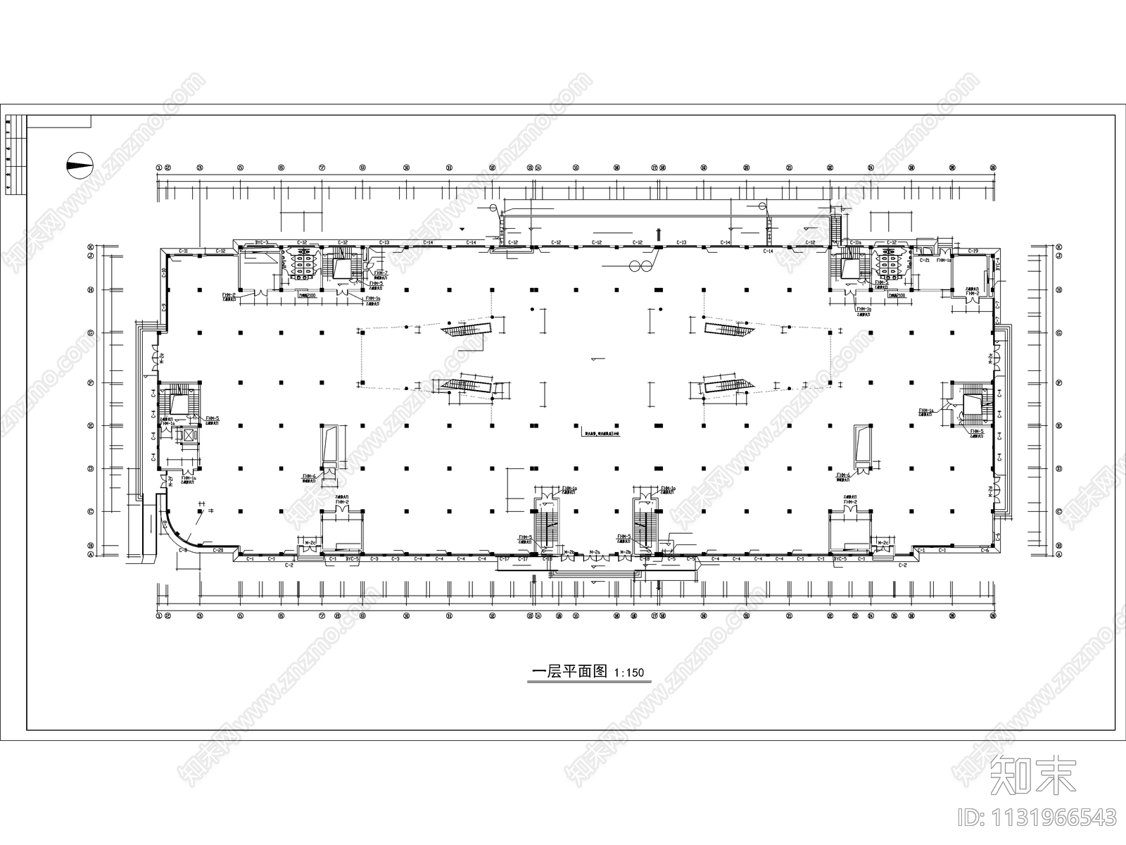 大型商场建筑cad施工图下载【ID:1131966543】