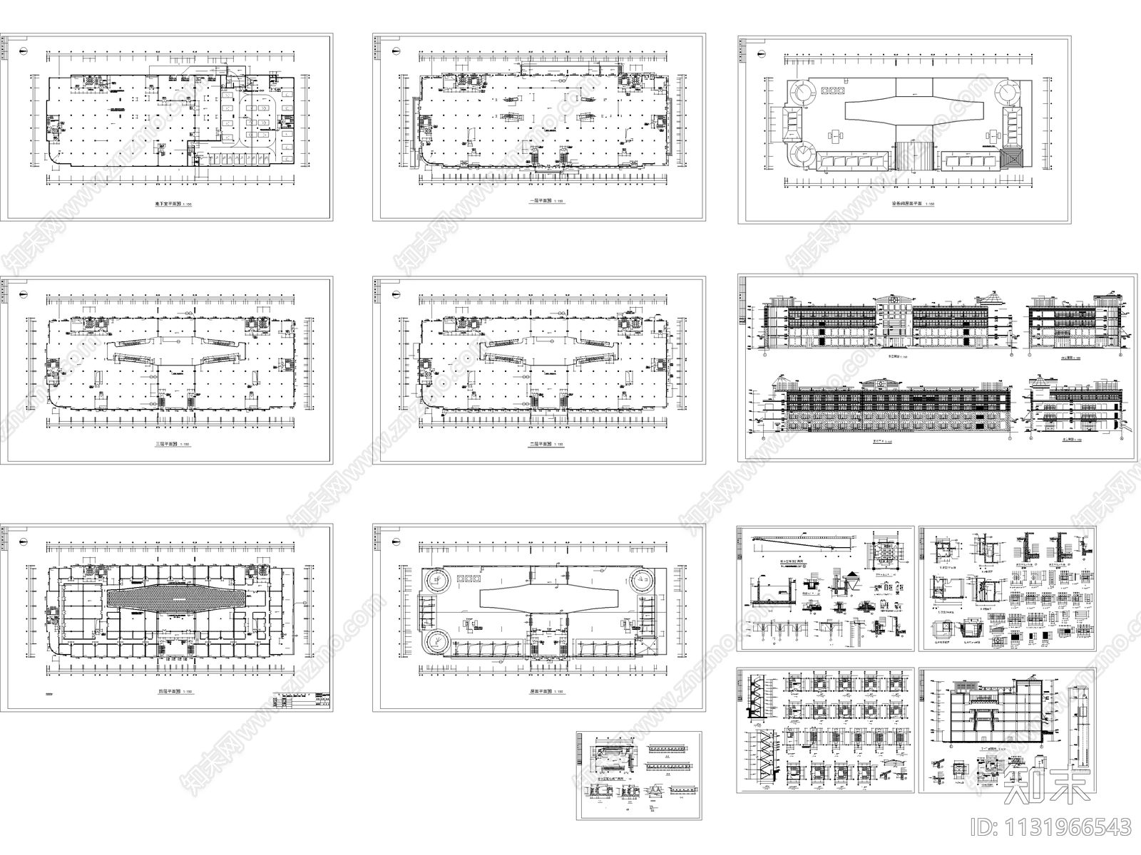 大型商场建筑cad施工图下载【ID:1131966543】