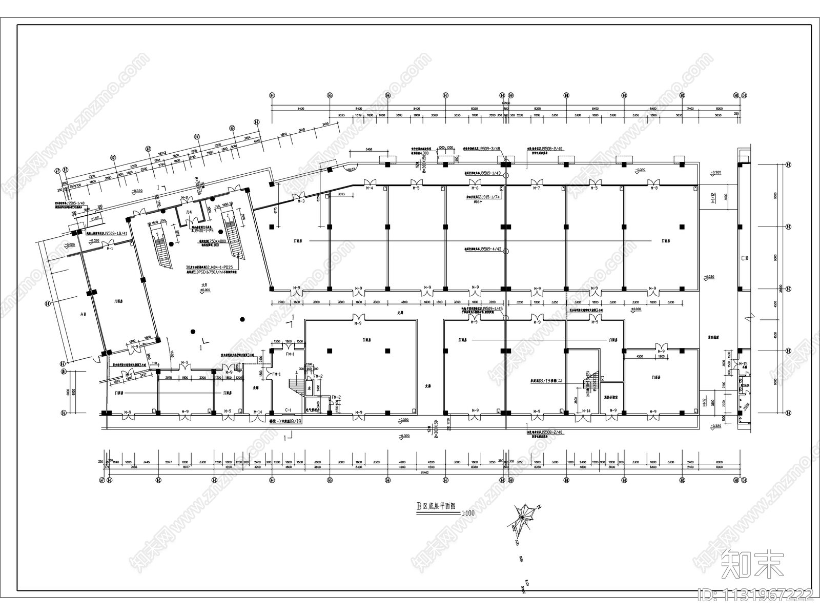 大型商场建筑cad施工图下载【ID:1131967222】