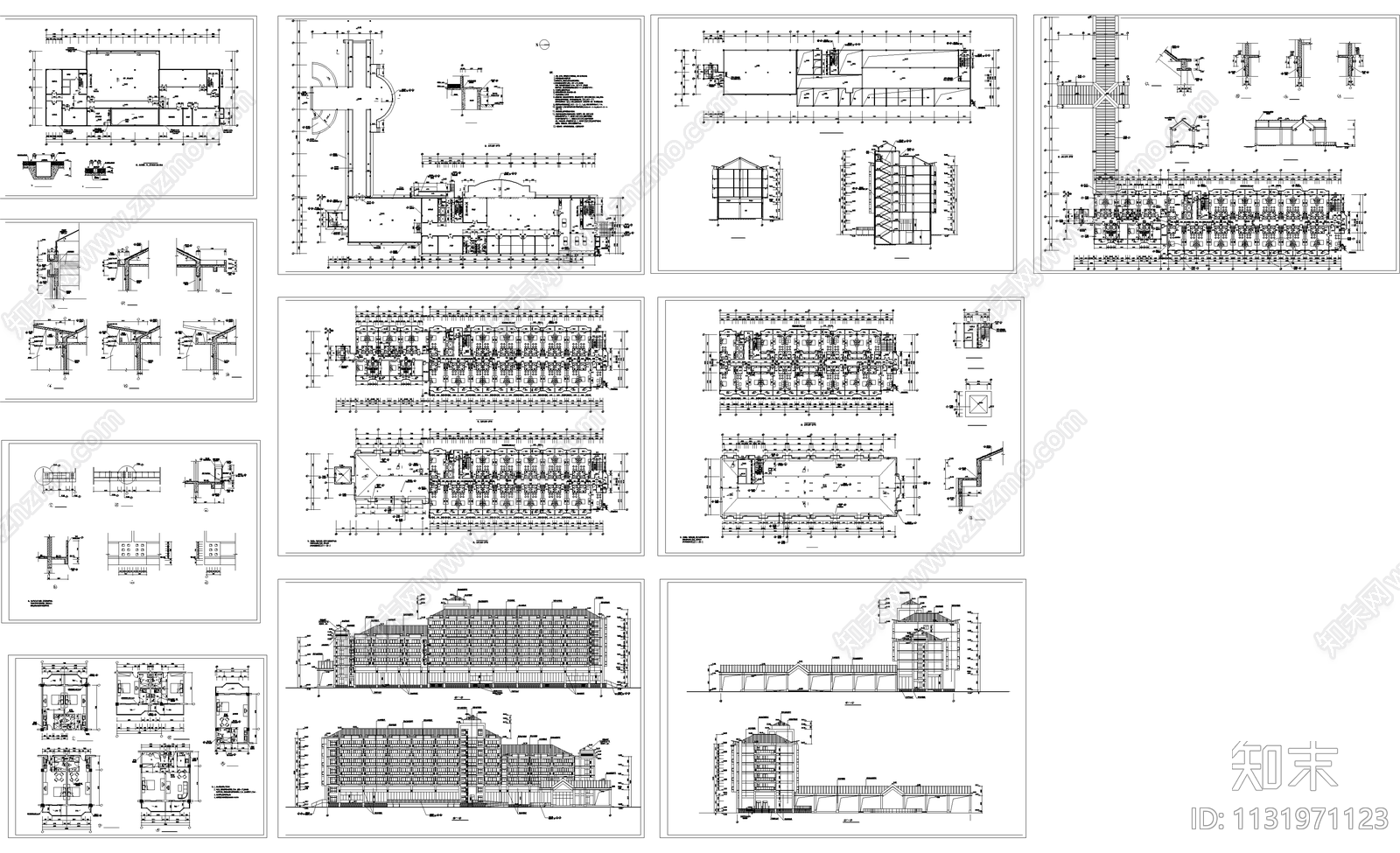 度假中心建筑cad施工图下载【ID:1131971123】