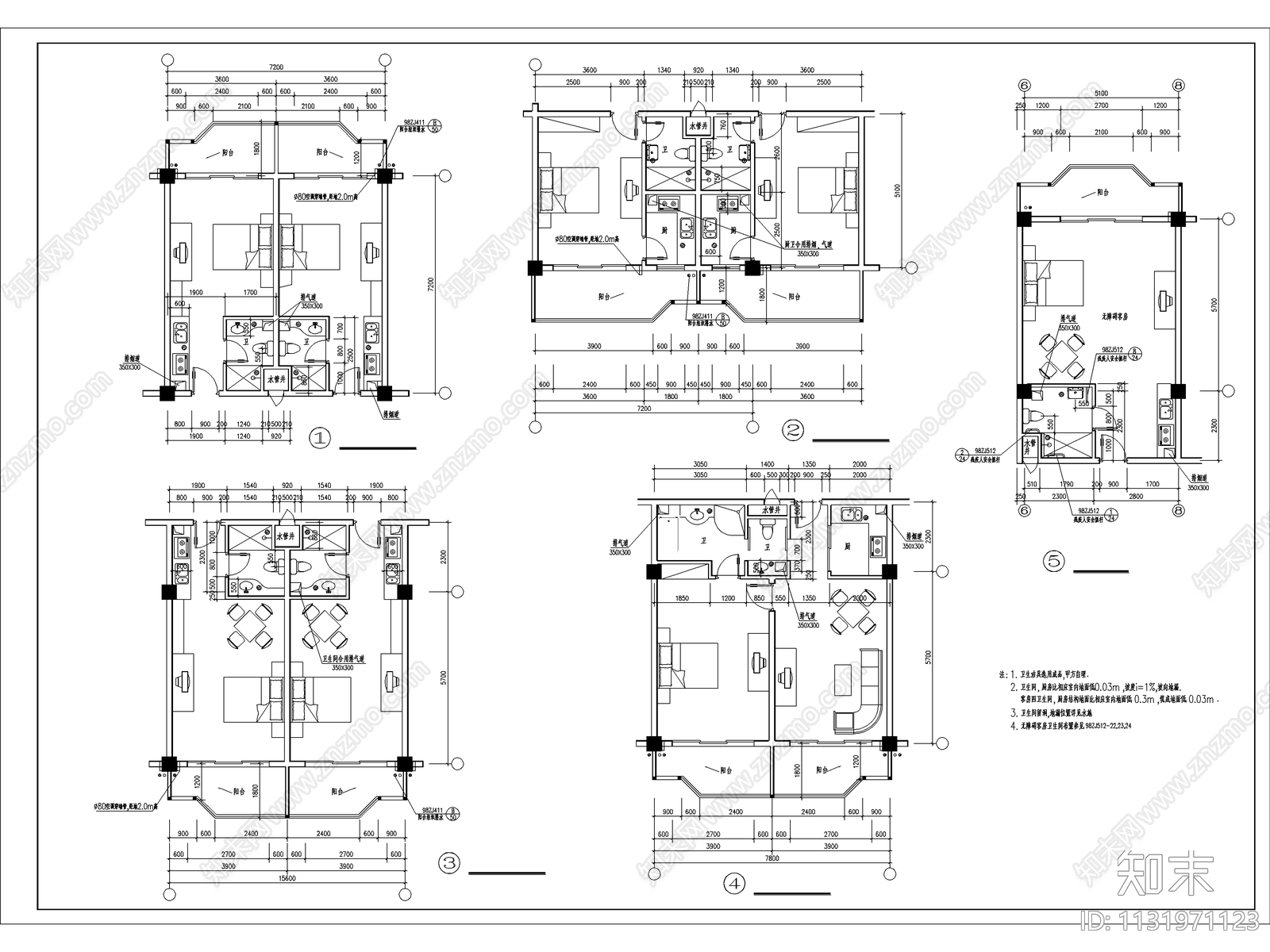 度假中心建筑cad施工图下载【ID:1131971123】