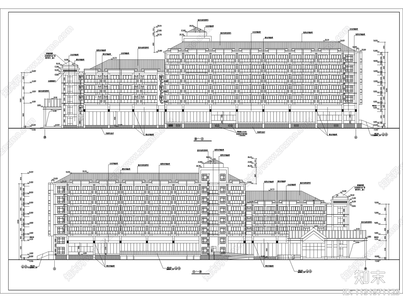 度假中心建筑cad施工图下载【ID:1131971123】