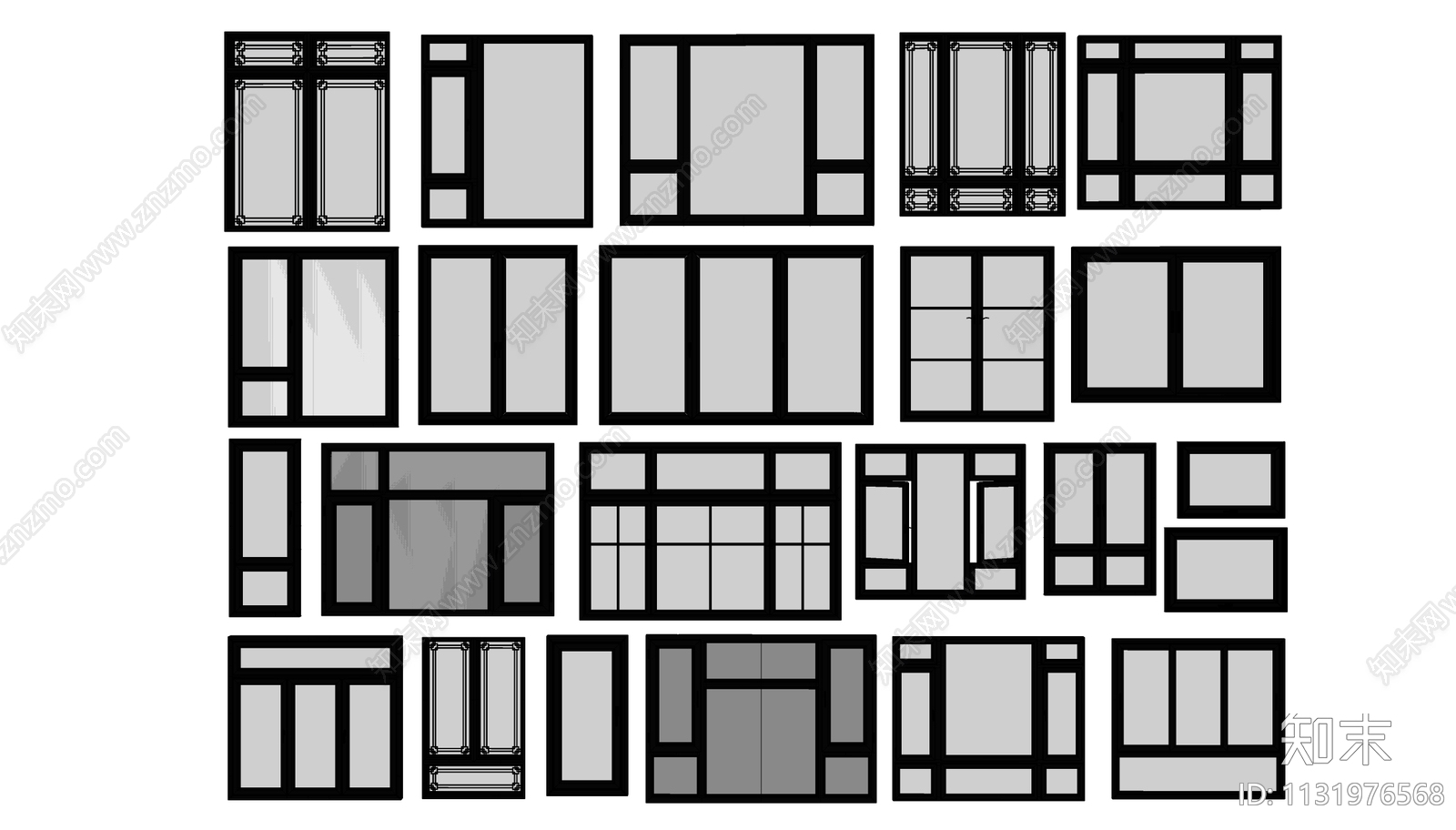 现代窗户SU模型下载【ID:1131976568】
