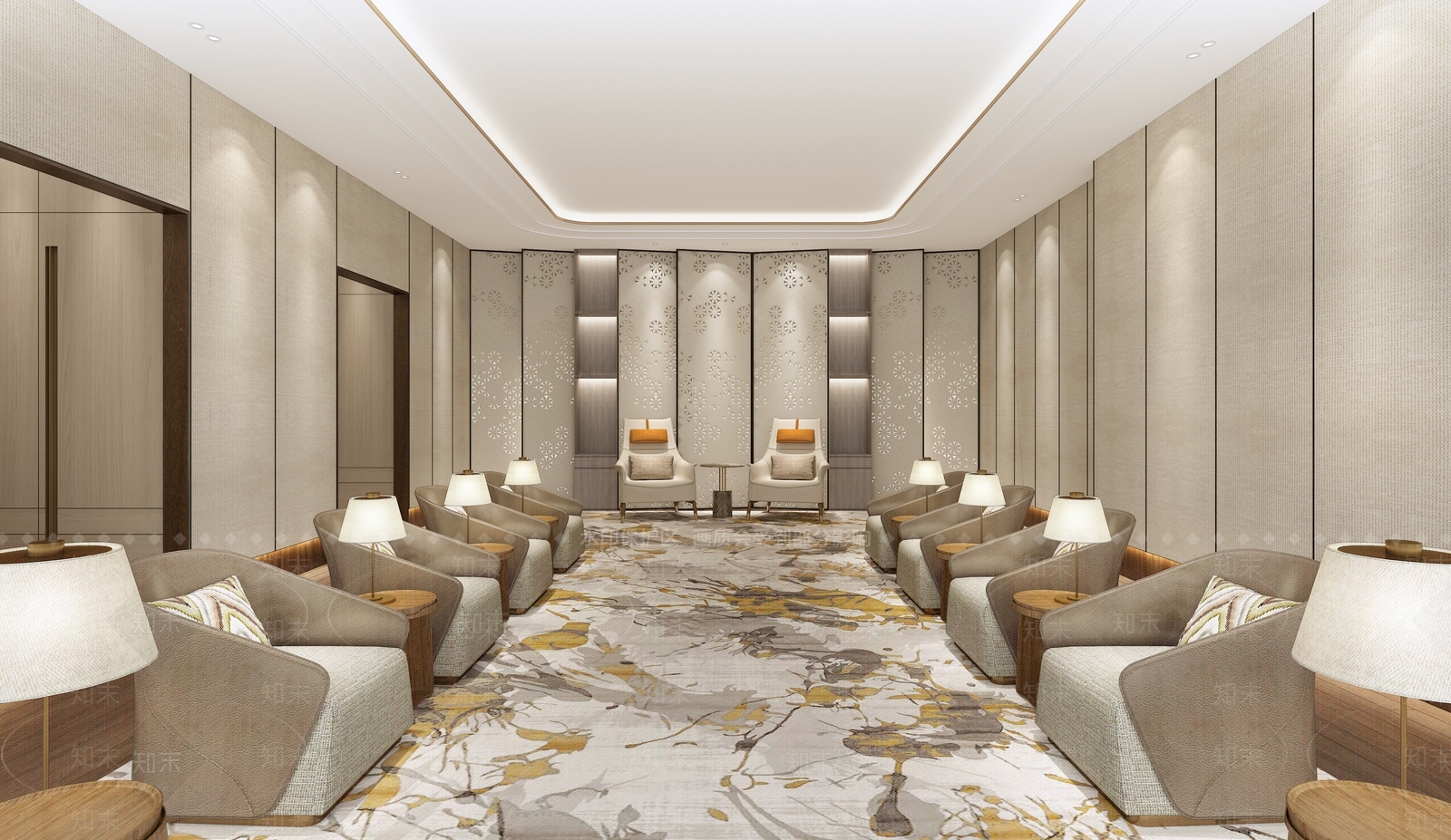 现代酒店贵宾接待室3D模型下载【ID:1131977476】