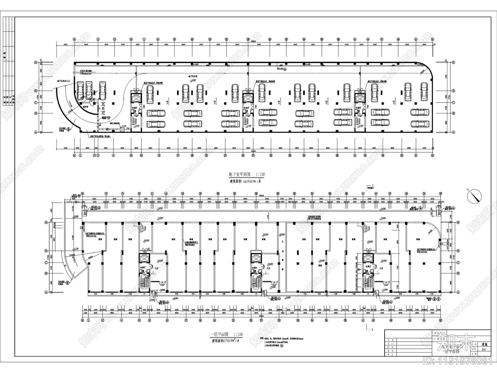 高层商住楼建筑cad施工图下载【ID:1131978081】