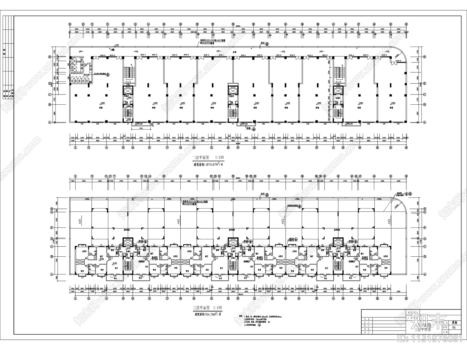 高层商住楼建筑cad施工图下载【ID:1131978081】