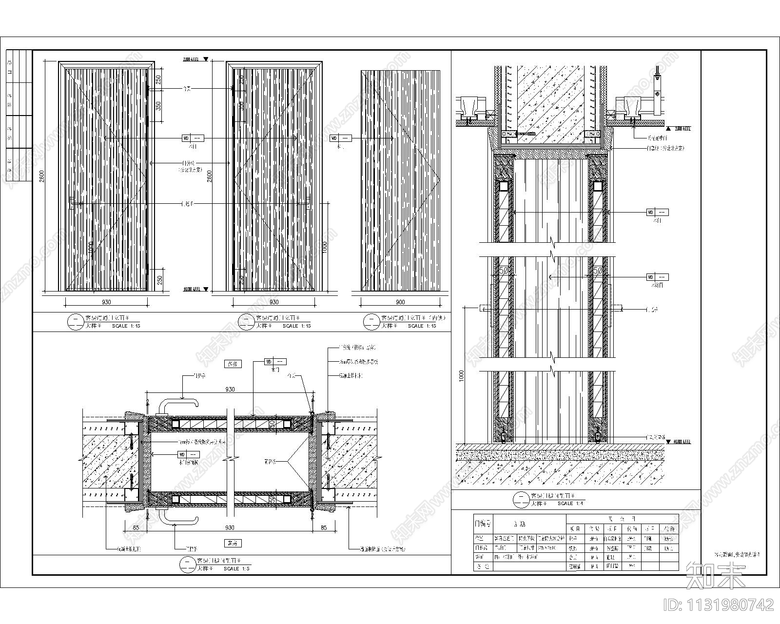双扇联通门安装节点cad施工图下载【ID:1131980742】