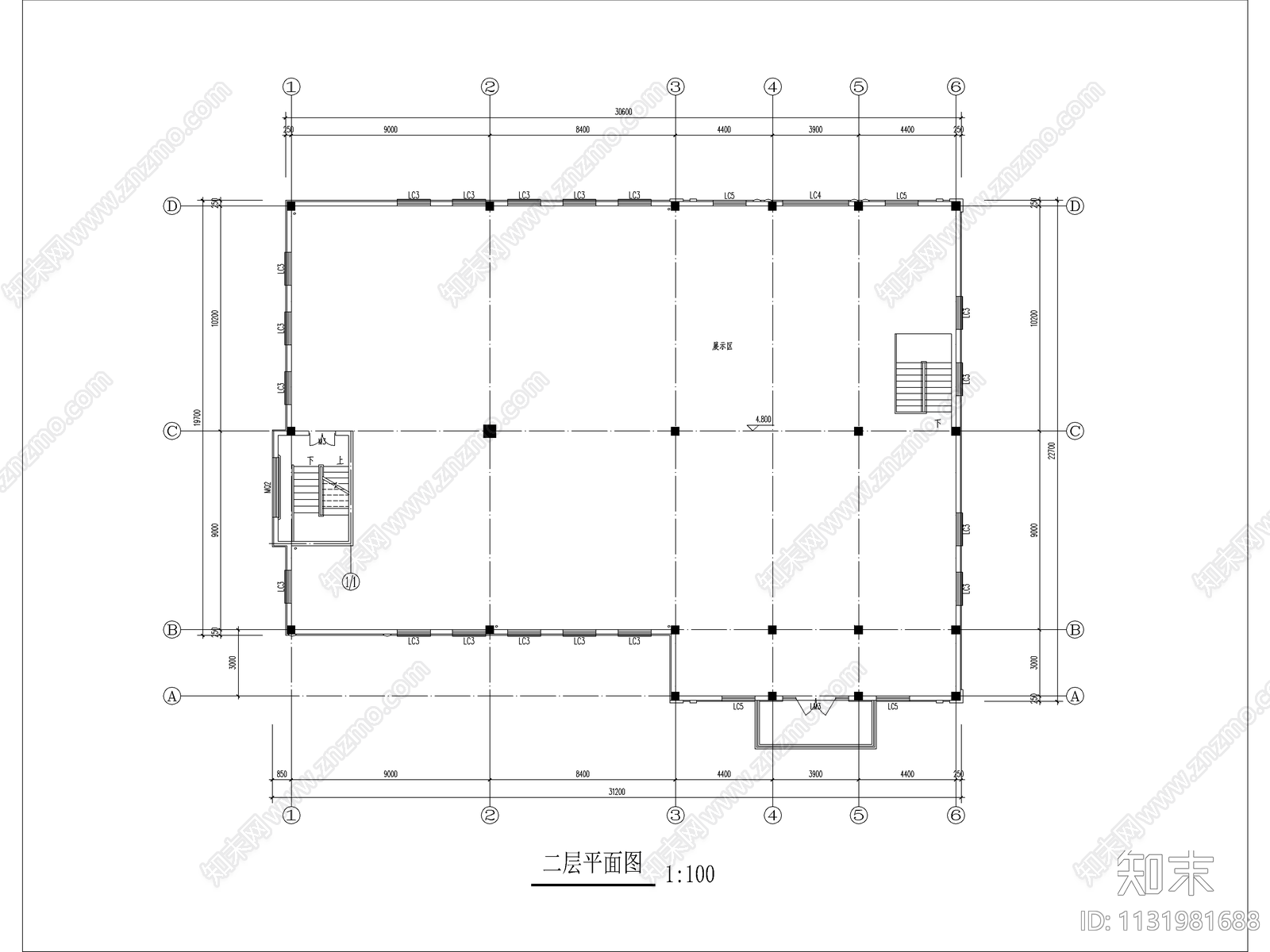 二层娱乐会所建筑cad施工图下载【ID:1131981688】