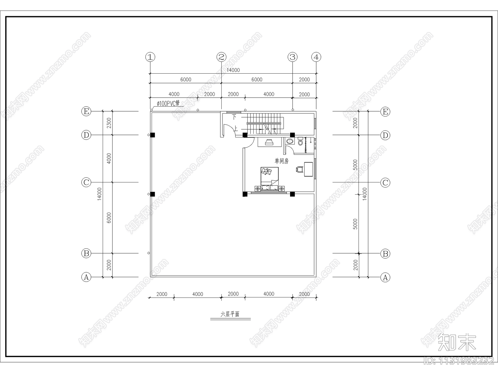 多层商住楼建筑cad施工图下载【ID:1131983232】