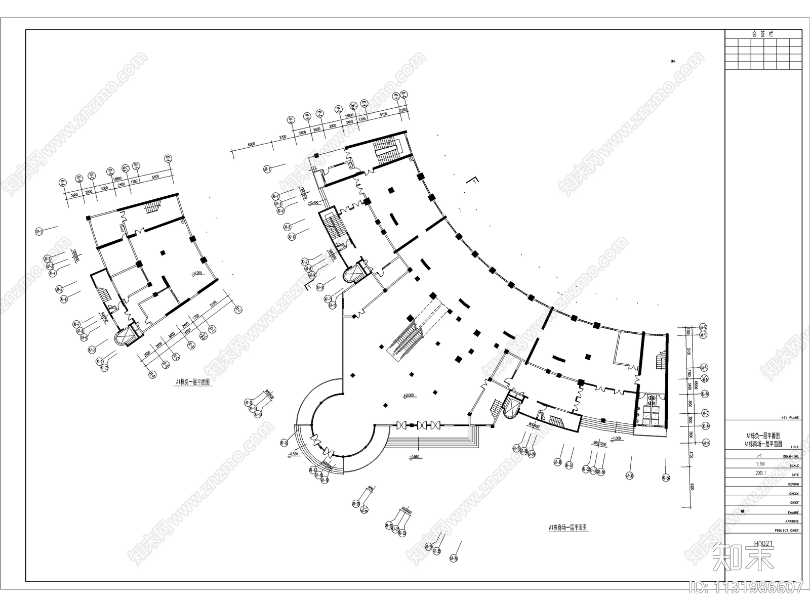 高层商住楼建筑图cad施工图下载【ID:1131986607】