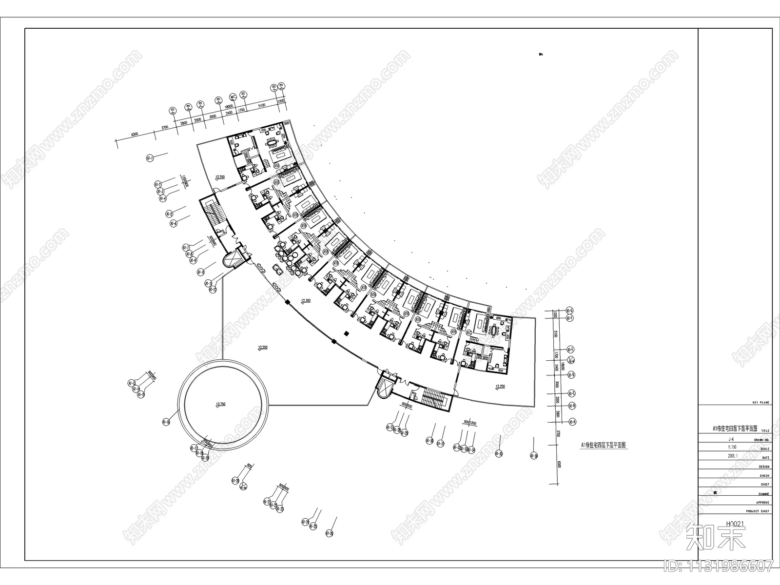 高层商住楼建筑图cad施工图下载【ID:1131986607】