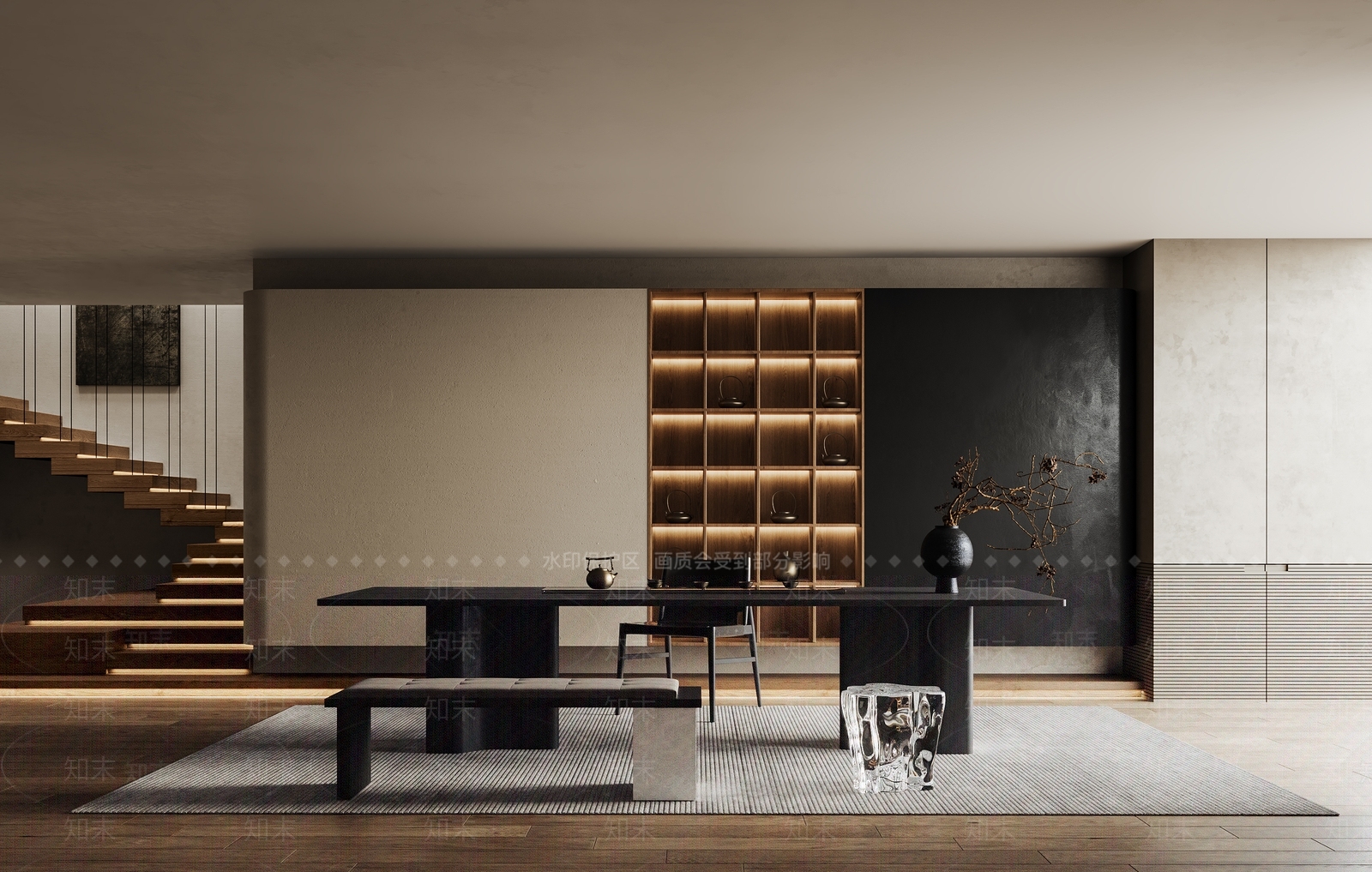 侘寂茶室3D模型下载【ID:1131989463】